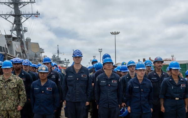 Commander of CTF 64 awards USS Bulkeley (DDG 84) Sailors