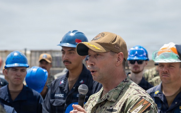 Commander of CTF 64 awards USS Bulkeley (DDG 84) Sailors