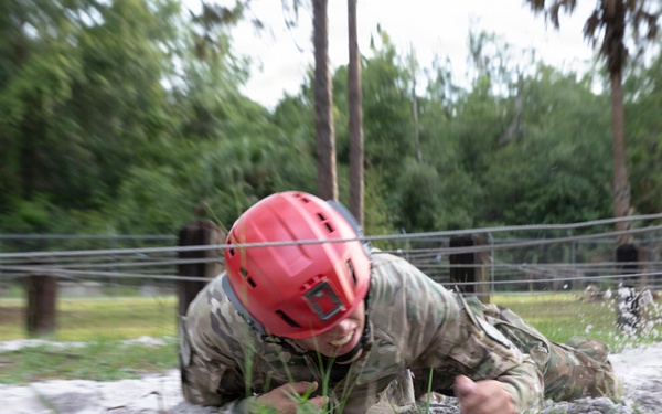 Utah Guardsman addresses the Board and runs through Air Assault Obstacle Course during National Best Warrior Competition 2026