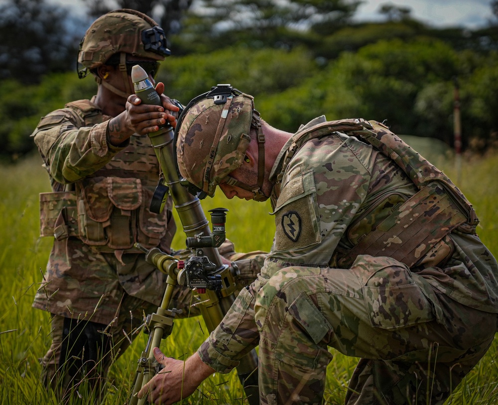 1st Battalion, 21st Infantry Regiment: Mortar live-fire during a base fire support coordination exercise