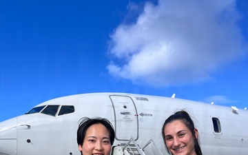 Japan Maritime Self-Defense Force and Royal Australian Navy aviation personnel conduct a professional exchange during RIMPAC 2026
