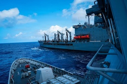 Philippine Navy Miguel Malvar conducts a replenishment-at-sea with USNS Guadalupe during RIMPAC 26