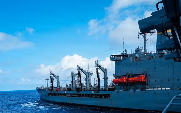 Philippine Navy Miguel Malvar conducts a replenishment-at-sea with USNS Guadalupe during RIMPAC 26