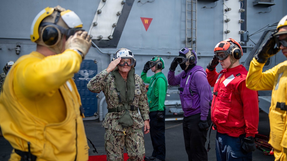 Commander, Combined Task Force RIMPAC 26 visits USS Theodore Roosevelt (CVN 71)