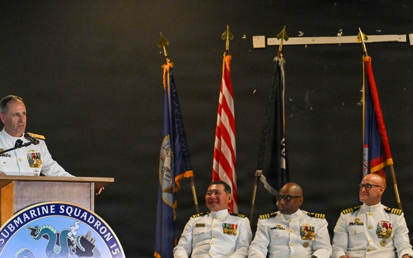 Commander, Submarine Squadron 15 holds change of command