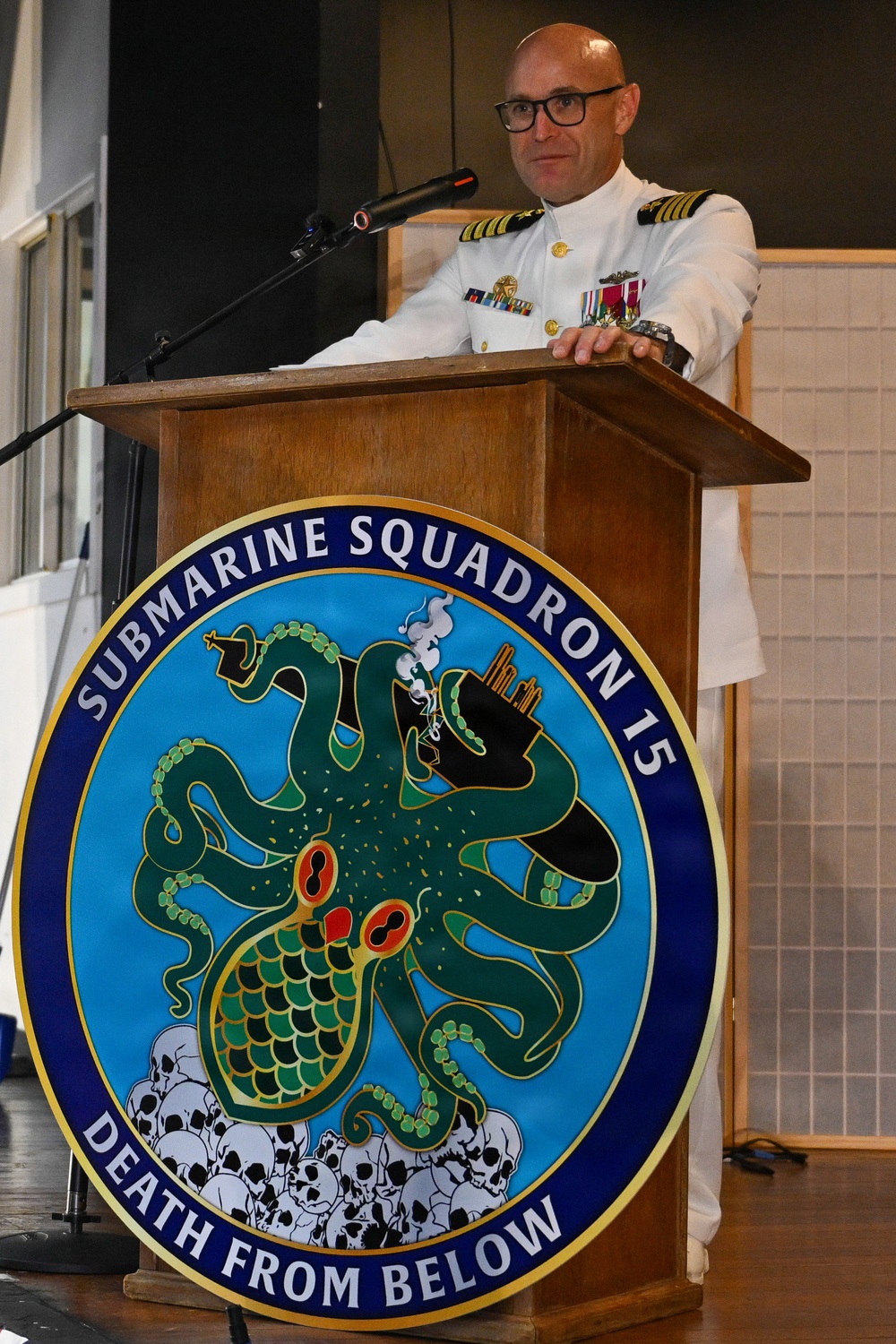 Commander, Submarine Squadron 15 holds change of command