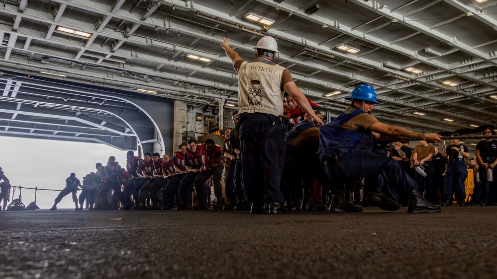 Abraham Lincoln Conducts a Replenishment-at-Sea with USNS Cesar Chavez