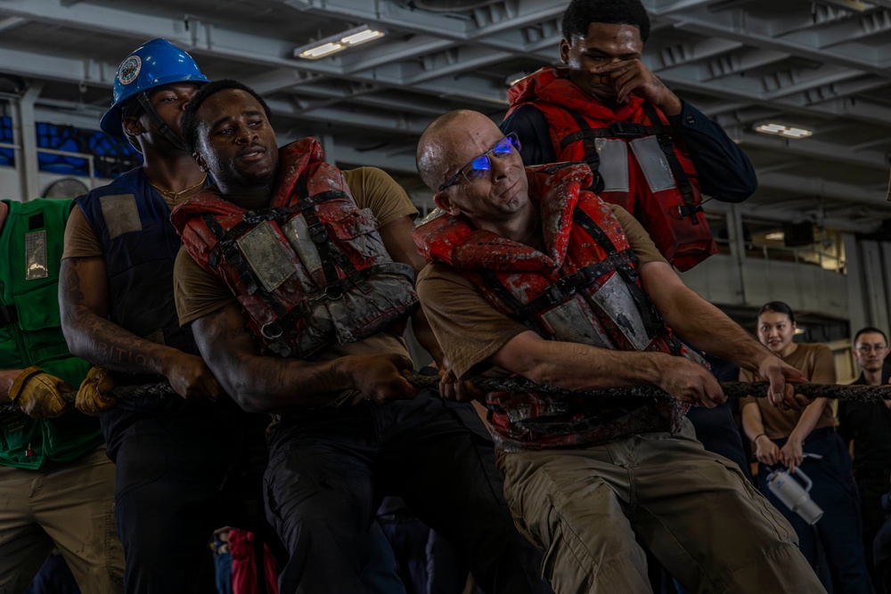 Abraham Lincoln Conducts a Replenishment-at-Sea with USNS Cesar Chavez