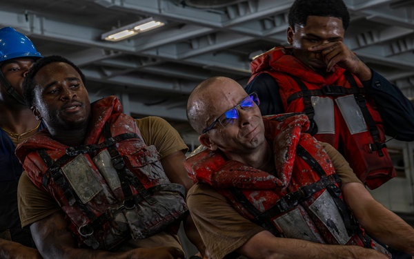 Abraham Lincoln Conducts a Replenishment-at-Sea with USNS Cesar Chavez