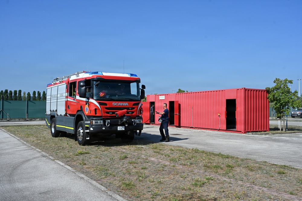 Firefighters Practice Domestic Fire Response in Italy