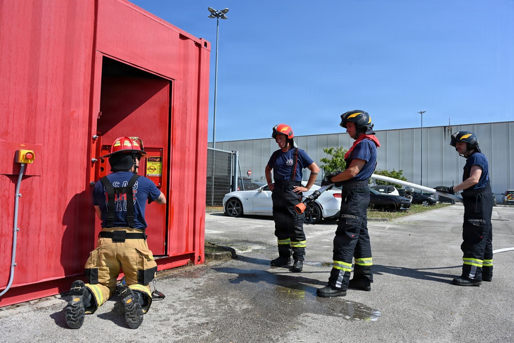 Firefighters Practice Domestic Fire Response in Italy