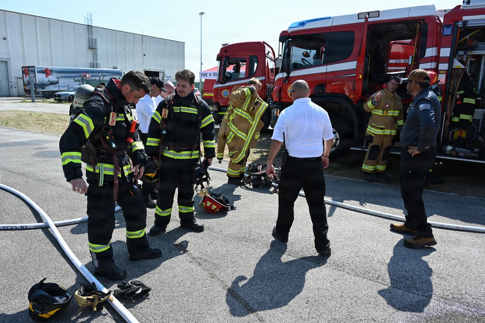 Firefighters Practice Domestic Fire Response in Italy