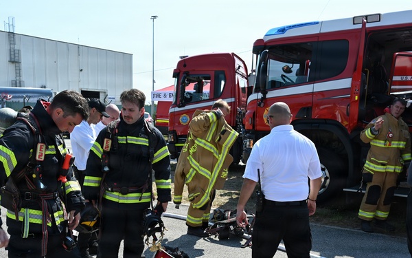 Firefighters Practice Domestic Fire Response in Italy