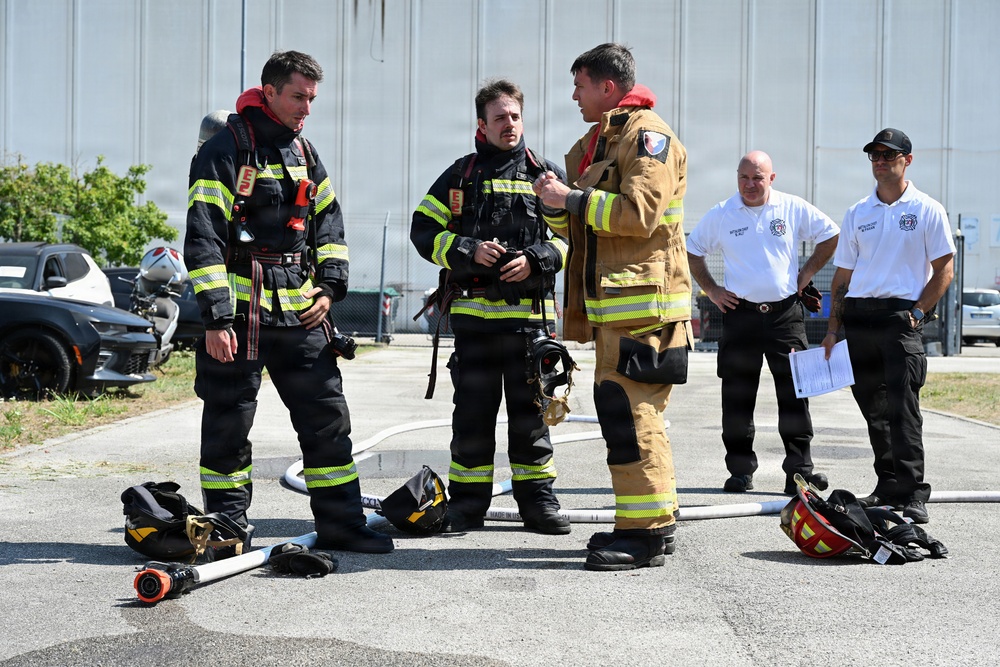 Firefighters Practice Domestic Fire Response in Italy
