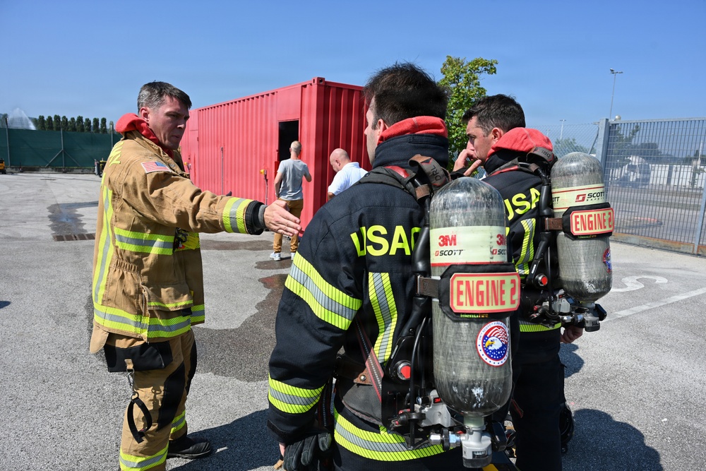 Firefighters Practice Domestic Fire Response in Italy