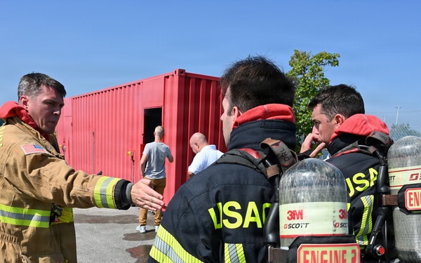 Firefighters Practice Domestic Fire Response in Italy