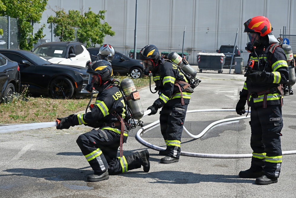 Firefighters Practice Domestic Fire Response in Italy