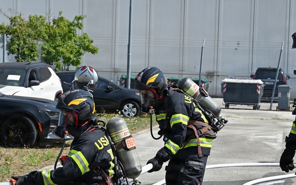 Firefighters Practice Domestic Fire Response in Italy