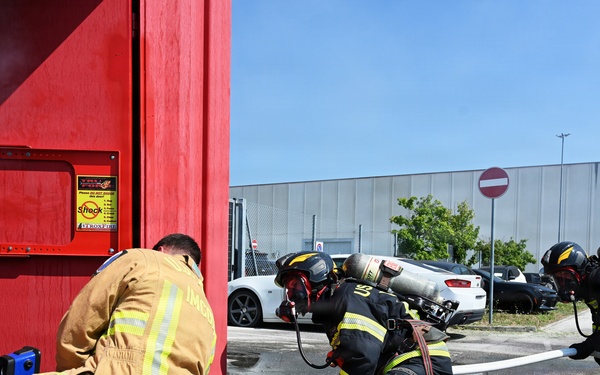 Firefighters Practice Domestic Fire Response in Italy