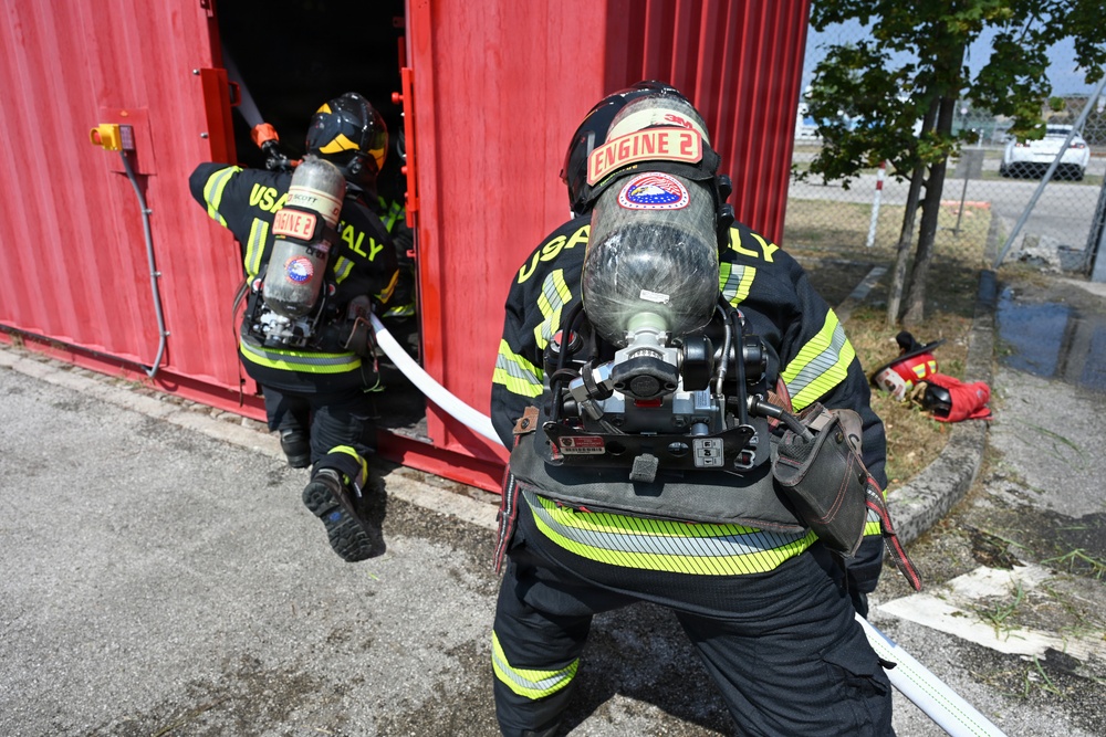 Firefighters Practice Domestic Fire Response in Italy