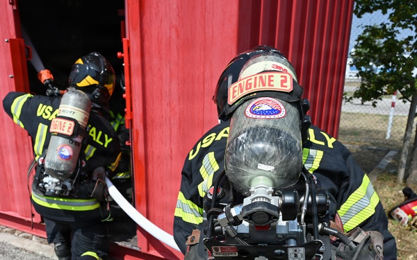 Firefighters Practice Domestic Fire Response in Italy