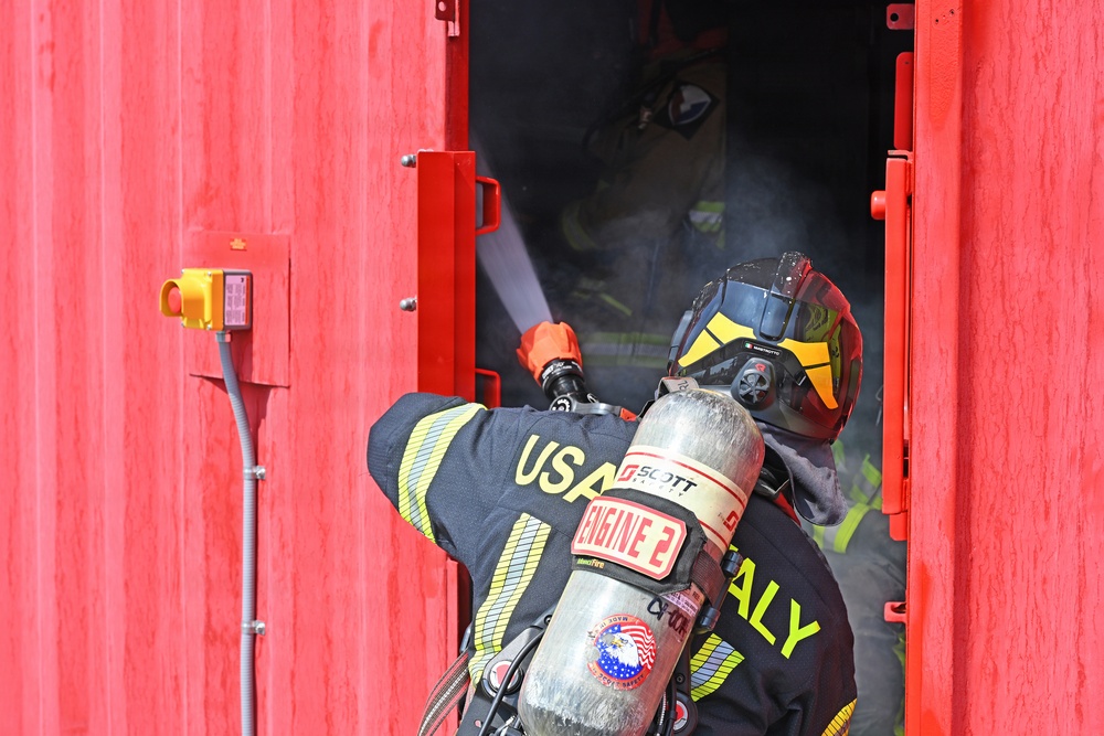 Firefighters Practice Domestic Fire Response in Italy