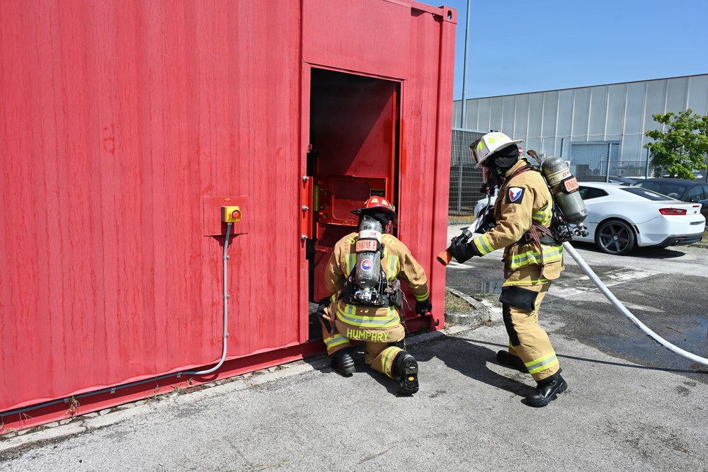 Firefighters Practice Domestic Fire Response in Italy