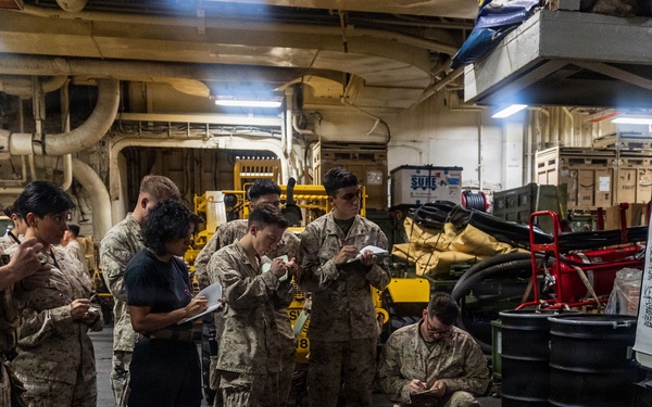 11th MEU Marines, Sailors Attend A Personal Protective Equipment Class Aboard USS Boxer
