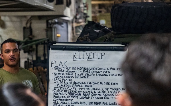 11th MEU Marines, Sailors Attend A Personal Protective Equipment Class Aboard USS Boxer