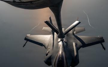 KC-135 refuels F-35s for CENTCOM security