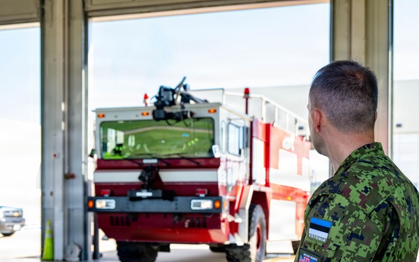 An Estonian Air Force reservist visited Ebbing ANGB as part of the MREP