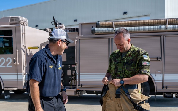 An Estonian Air Force reservist visited Ebbing ANGB as part of the MREP
