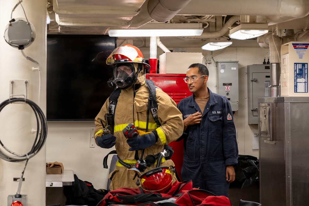 DDG 117 Conducts A Fire Drill
