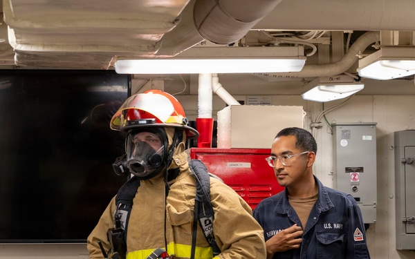 DDG 117 Conducts A Fire Drill