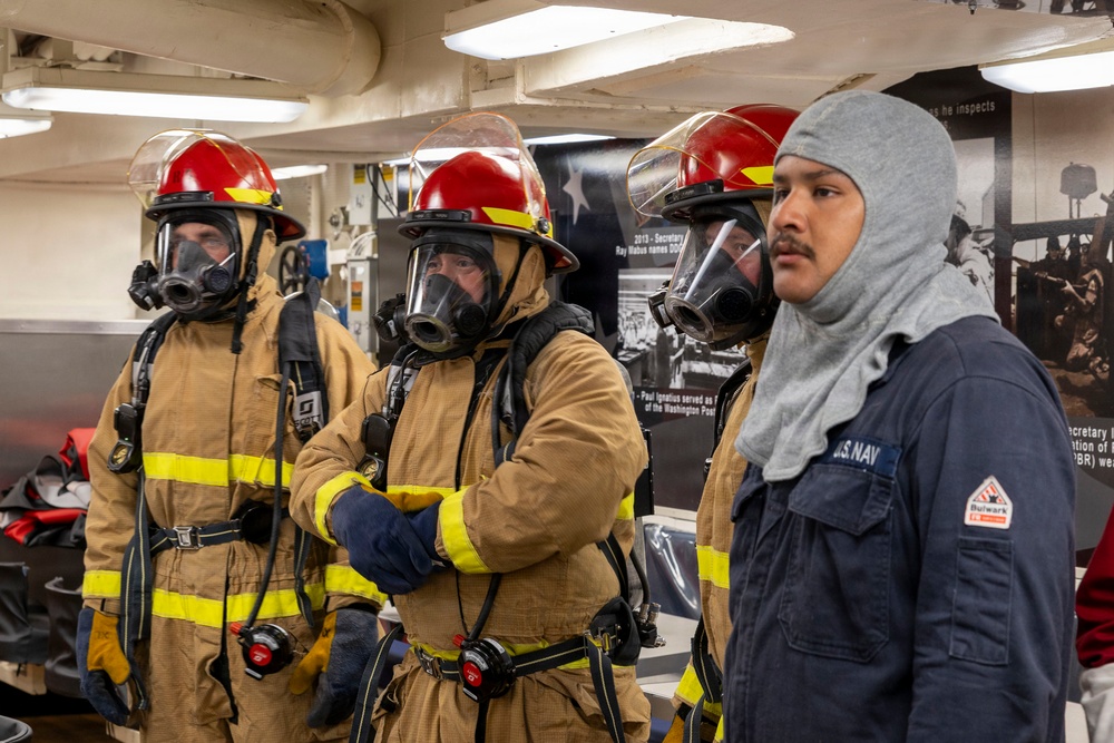 DDG 117 Conducts A Fire Drill