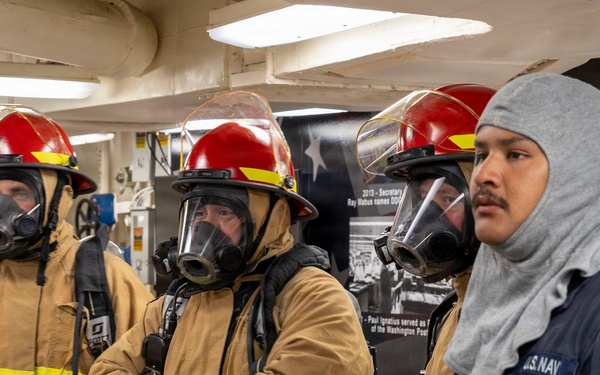 DDG 117 Conducts A Fire Drill