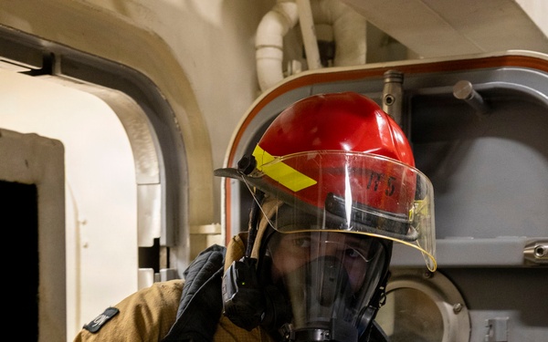 DDG 117 Conducts A Fire Drill