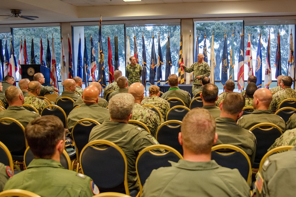Commander, Navy Personnel Command Rear Adm. Kevin Kennedy and FORCM Bill Houlihan visit Naval Air Station Jacksonville