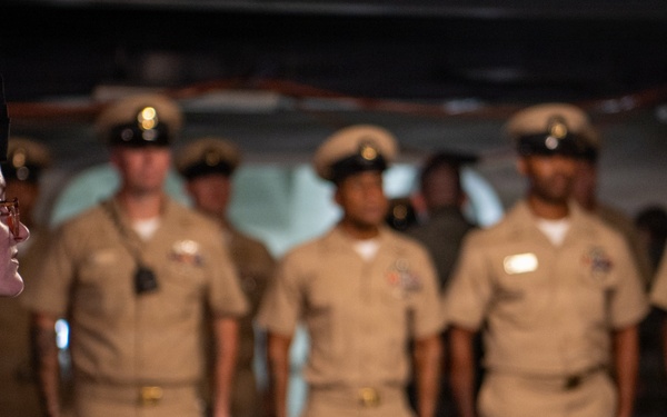 USS John C. Stennis Conducts Uniform Inspection