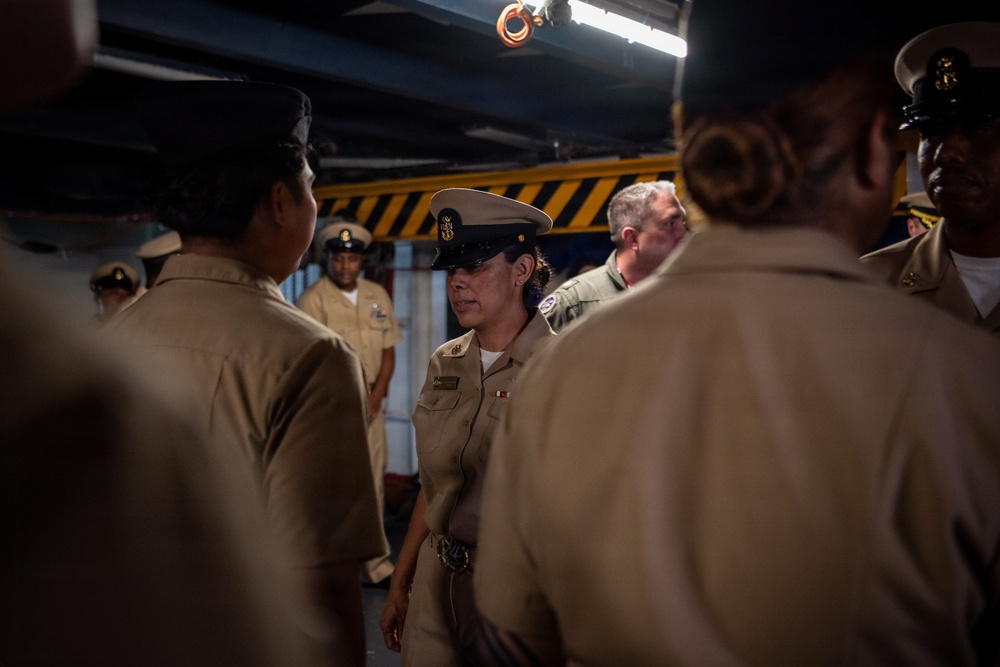 USS John C. Stennis CMC Inspects Uniforms