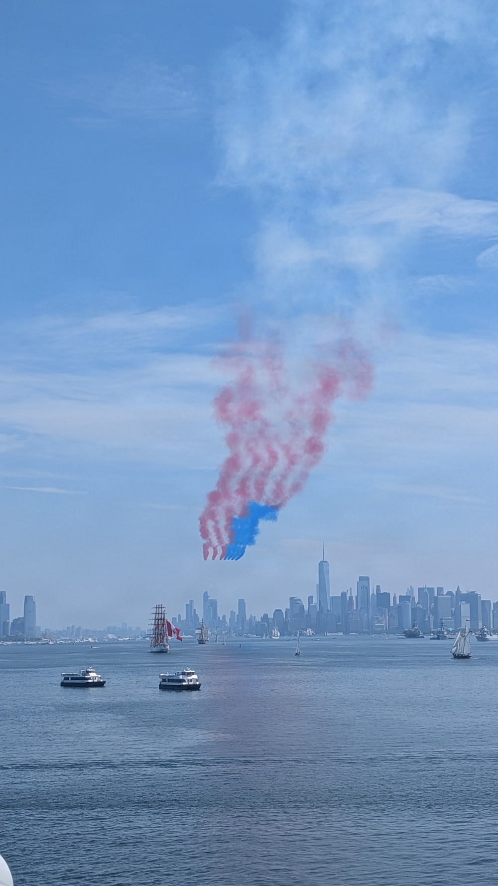 UK's Red Arrows Fly Over New York Harbor for INR250