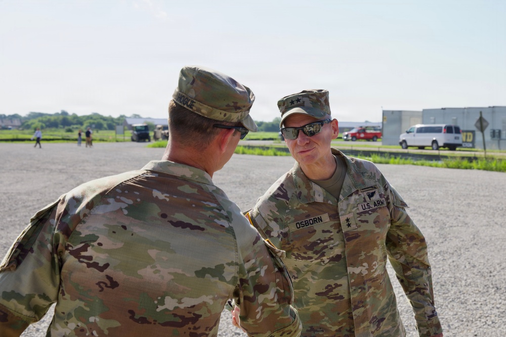 Iowa National Guard adjutant general greets Soldier