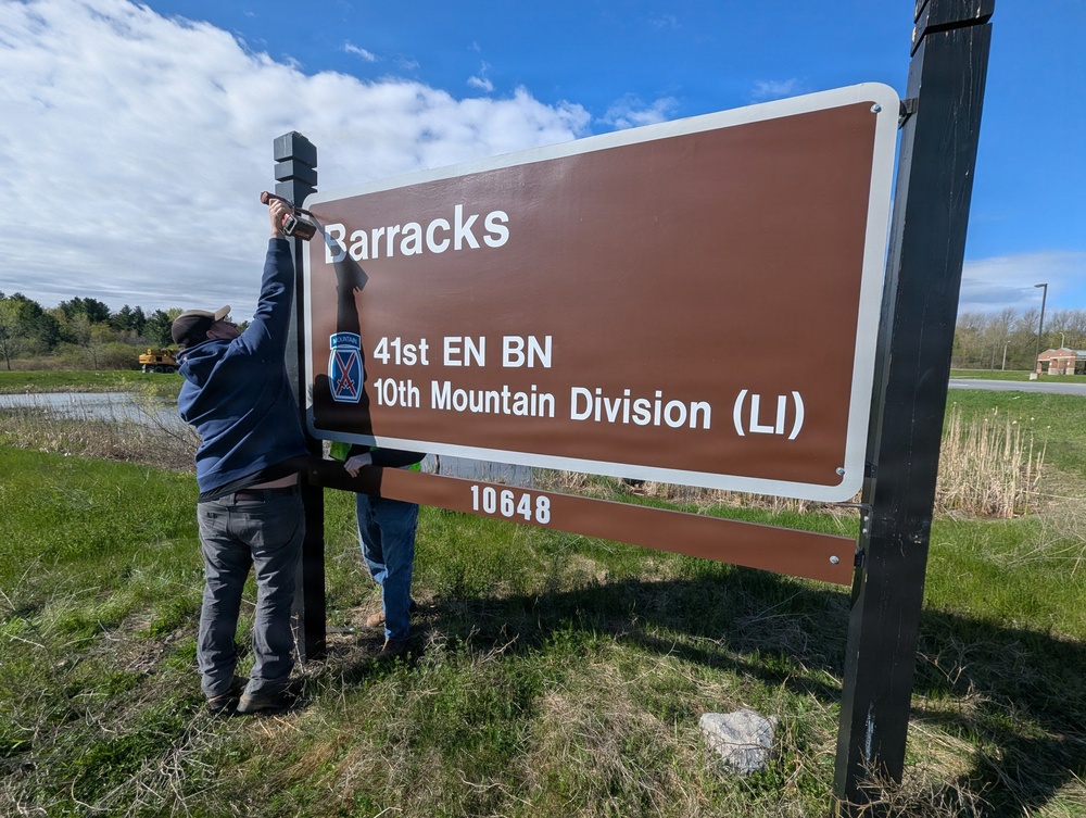 Sign replacements at Fort Drum improve standardization, reflect changes in 10th Mountain Division