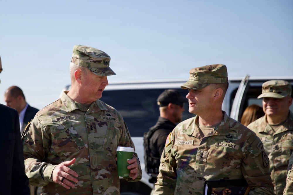 Army leaders arrive for Future Artillery Complex groundbreaking