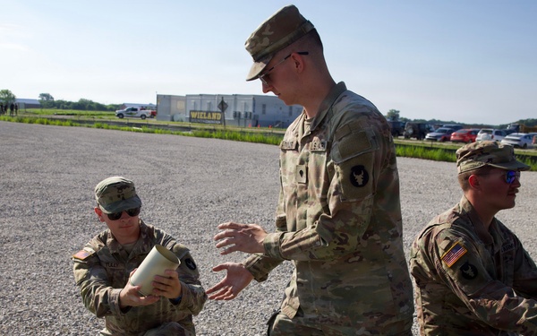 Iowa National Guard soldiers prepare ceremonial artillery salute