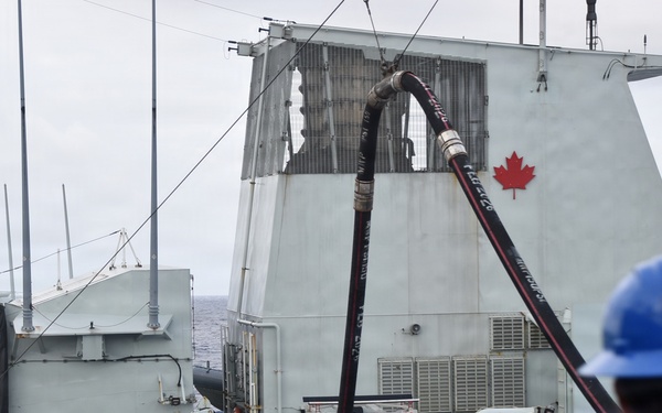 Military Sealift Command ships provide logistics support during RIMPAC 26
