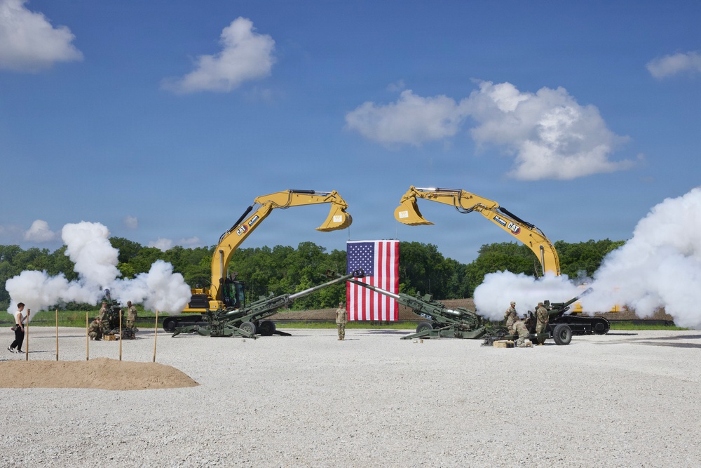 Iowa National Guard soldiers fire ceremonial artillery salute