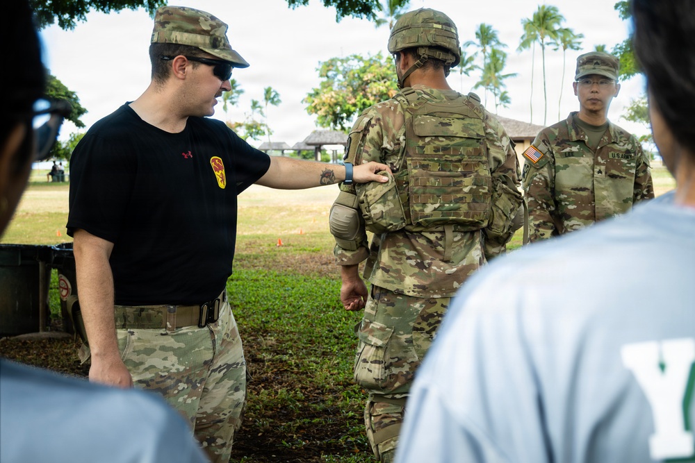 94th Army Air and Missile Defense Command Soldiers conduct Army Day for Youth Impact Program kids