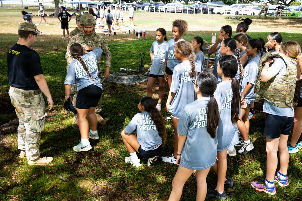 94th Army Air and Missile Defense Command Soldiers conduct Army Day for Youth Impact Program kids