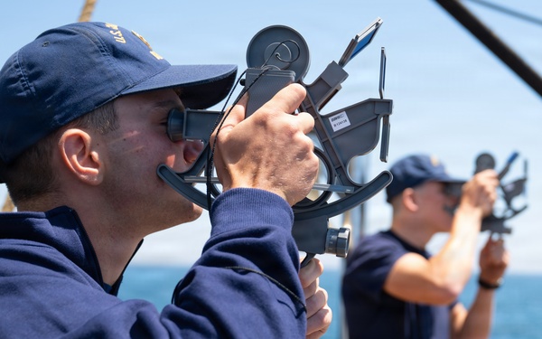 CGA cadets train in celestial navigation aboard USCGC Eagle